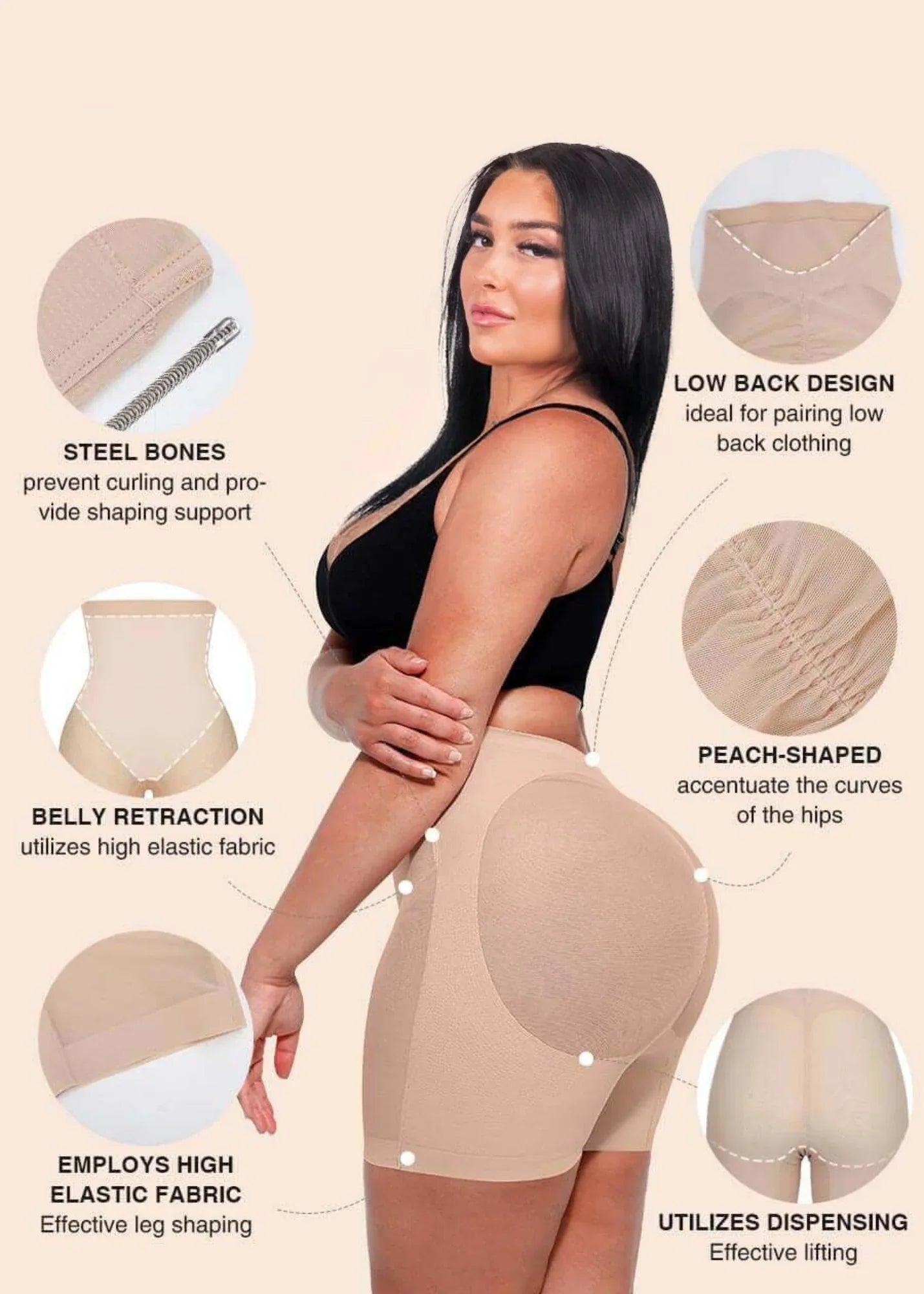 Tummy Slimming Low Back Mesh Butt Lifter
